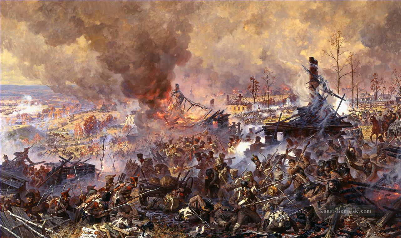 Schlacht um die Maloyaroslavets am 12 Oktober 1812 Aleksandr Juriewitsch Averjanov Militärkrieg Ölgemälde